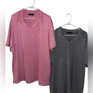 Gray and Pink Members Mark Polo Shirts